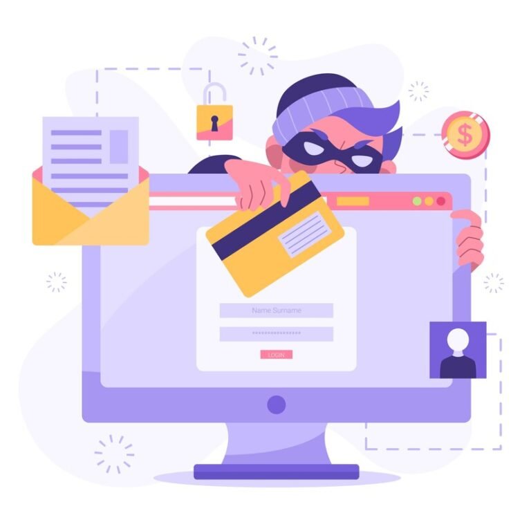 flat design steal data illustration 23 2148536960