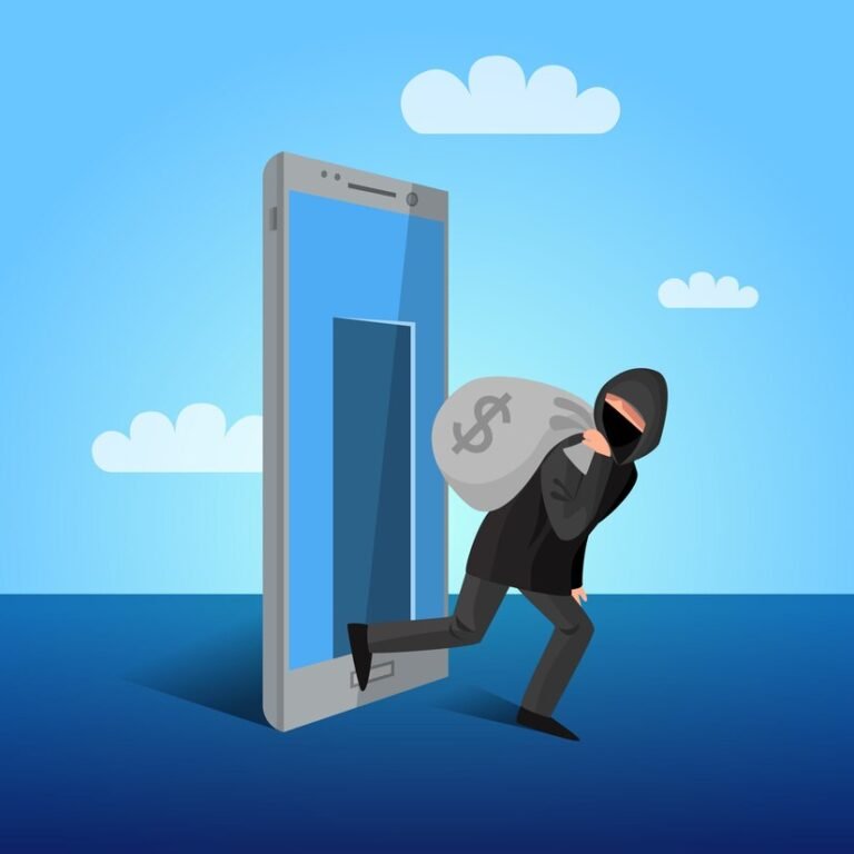 smartphone hacking window allegoric flat poster 1284 19328