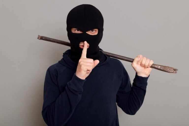 young guy robber man dressed black hoodie with masked face 176532 14388