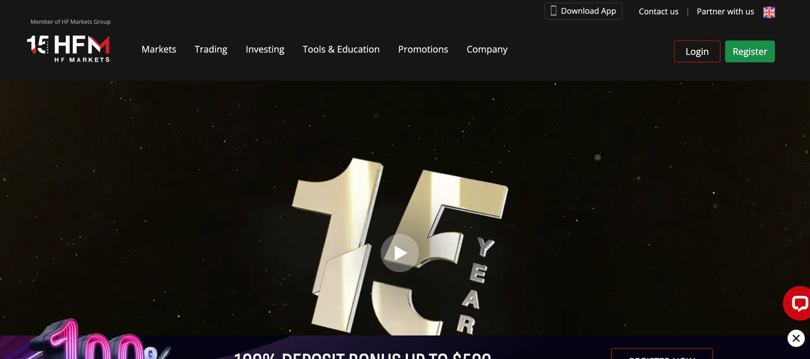 hf markets screenshot
