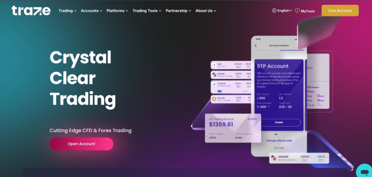 traze website screenshot